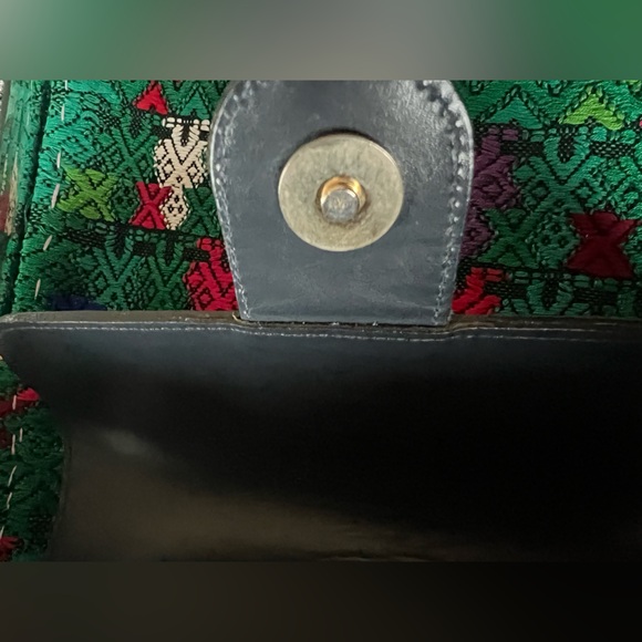 Vintage Del Rio Black Genuine Leather Saddle Crossbody Shoulder Bag - Picture 9 of 16